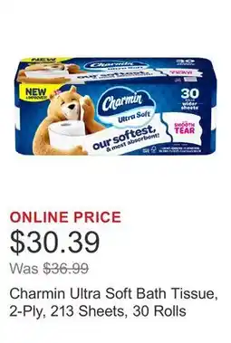 Costco Charmin Ultra Soft Bath Tissue, 2-Ply, 213 Sheets, 30 Rolls offer