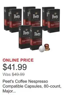 Costco Peet's Coffee Nespresso Compatible Capsules, 80-count, Major Dickason's offer