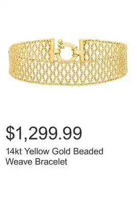 Costco 14kt Yellow Gold Beaded Weave Bracelet offer