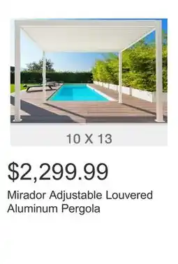 Costco Mirador Adjustable Louvered Aluminum Pergola offer