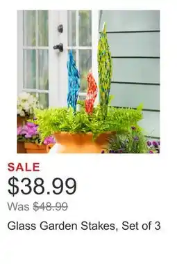 Costco Glass Garden Stakes, Set of 3 offer