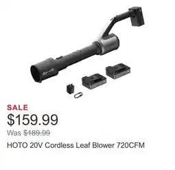 Costco HOTO 20V Cordless Leaf Blower 720CFM offer