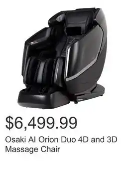 Costco Osaki AI Orion Duo 4D and 3D Massage Chair offer