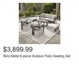 Costco Sirio Malta 6-piece Outdoor Patio Seating Set offer