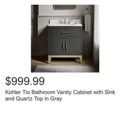 Costco Kohler Tio Bathroom Vanity Cabinet with Sink and Quartz Top in Gray offer