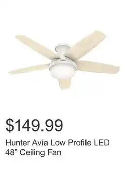 Costco Hunter Avia Low Profile LED 48 Ceiling Fan offer