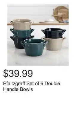 Costco Pfaltzgraff Set of 6 Double Handle Bowls offer