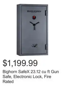 Costco Bighorn SafeX 23.12 cu ft Gun Safe, Electronic Lock, Fire Rated offer