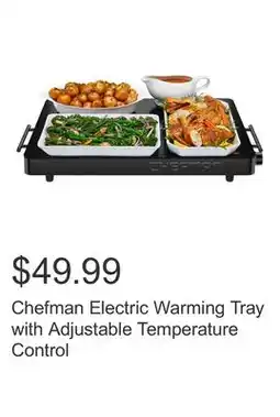 Costco Chefman Electric Warming Tray with Adjustable Temperature Control offer