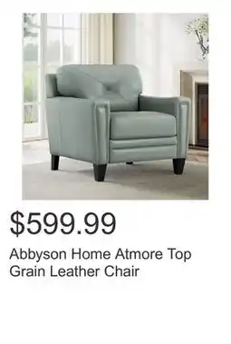 Costco Abbyson Home Atmore Top Grain Leather Chair offer