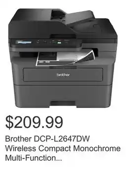 Costco Brother DCP-L2647DW Wireless Compact Monochrome Multi-Function Laser Printer offer