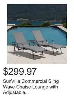 Costco SunVilla Commercial Sling Wave Chaise Lounge with Adjustable Armrests, 2-pack offer