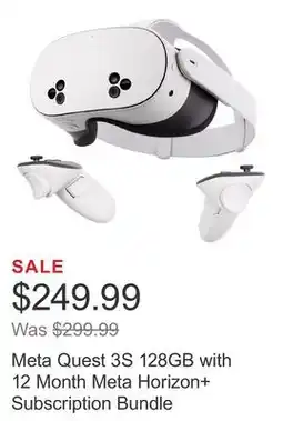 Costco Meta Quest 3S 128GB with 12 Month Meta Horizon+ Subscription Bundle offer