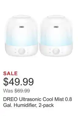 Costco DREO Ultrasonic Cool Mist 0.8 Gal. Humidifier, 2-pack offer