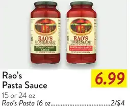Fresh Thyme Rao's Pasta Sauce offer