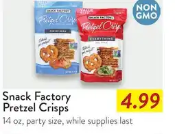 Fresh Thyme Snack Factory Pretzel Crisps offer