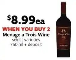 Fareway Menage a Trois Wine offer