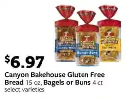 Fareway Canyon Bakehouse Gluten Free Bread, Bagels or Buns offer