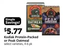 Fareway Kodiak Protein-Packed or Peak Oatmeal offer