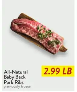 Fresh Thyme All - Natural Baby Back Pork Ribs offer