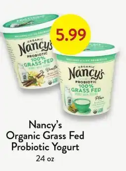 Fresh Thyme Nancy's Organic Grass Fed Probiotic Yogurt offer