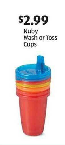 Aldi Nuby Wash Or Toss Cups offer