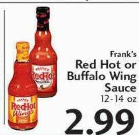 Sunset Foods Frank's Red Hot Or Buffalo Wing Sauce offer