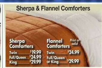 Ocean State Job Lot Sherpa & Flannel Comforters offer