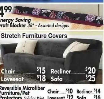 Ocean State Job Lot Stretch Furniture Covers : Chair, Loveseat, Recliner, Sofa offer