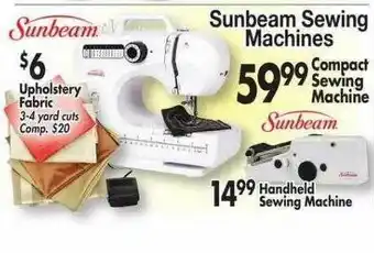 Ocean State Job Lot Sunbeam Sewing Machines : Compact Sewing Machine, Upholstery Fabric, Handheld Sewing Machine offer