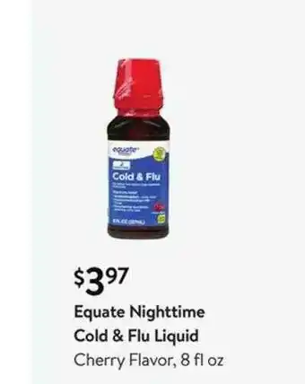 Walmart Equate Nighttime Cold & Flu Liquid offer