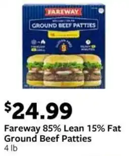 Fareway Fareway 85% Lean 15% Fat Ground Beef Patties offer