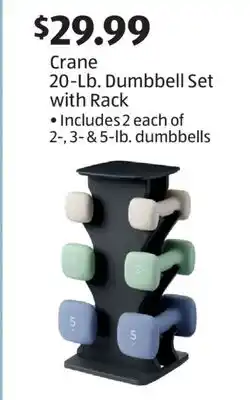 Aldi Crane 20-Lb. Dumbbell Set with Rack offer