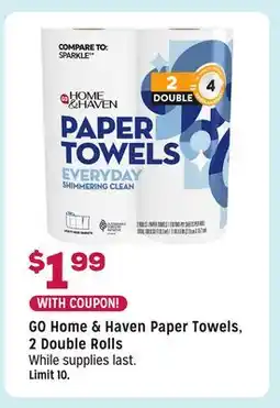 Grocery Outlet GO Home & Haven Paper Towels, 2 Double Rolls offer