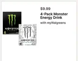 Walgreens 4-Pack Monster Energy Drink offer