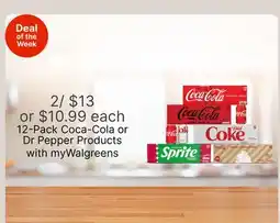 Walgreens 12-Pack Coca-Cola or Dr Pepper Products offer