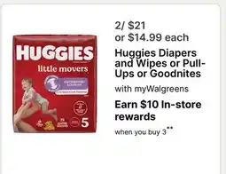 Walgreens Huggies Diapers and Wipes or Pull- Ups or Goodnites offer