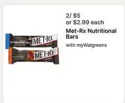 Walgreens Met-Rx Nutritional Bars offer