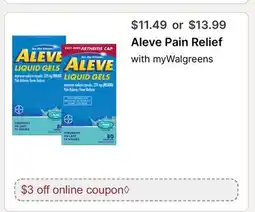 Walgreens Aleve Pain Relief offer
