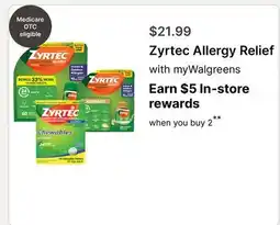 Walgreens Zyrtec Allergy Relief offer