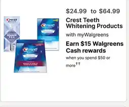 Walgreens Crest Teeth Whitening Products offer