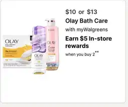 Walgreens Olay Bath Care offer