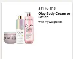 Walgreens Olay Body Cream or Lotion offer