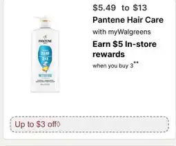 Walgreens Pantene Hair Care offer