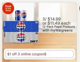 Walgreens 12-Pack Pepsi Products offer