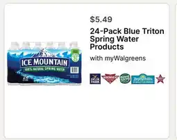 Walgreens 24-Pack Blue Triton Spring Water Products offer