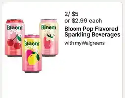 Walgreens Bloom Pop Flavored Sparkling Beverages offer