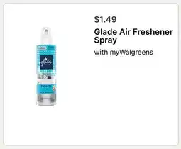 Walgreens Glade Air Freshener Spray offer