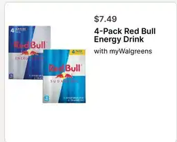 Walgreens 4-Pack Red Bull Energy Drink offer