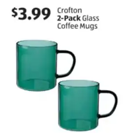 Aldi Crofton 2-Pack Glass Coffee Mugs offer